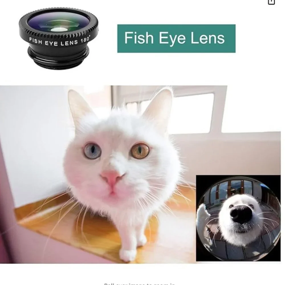 CELL PHONE CAMERA LENS, FISH EYE, MACRO, WIDE ANGLE, ATTACHMENTS